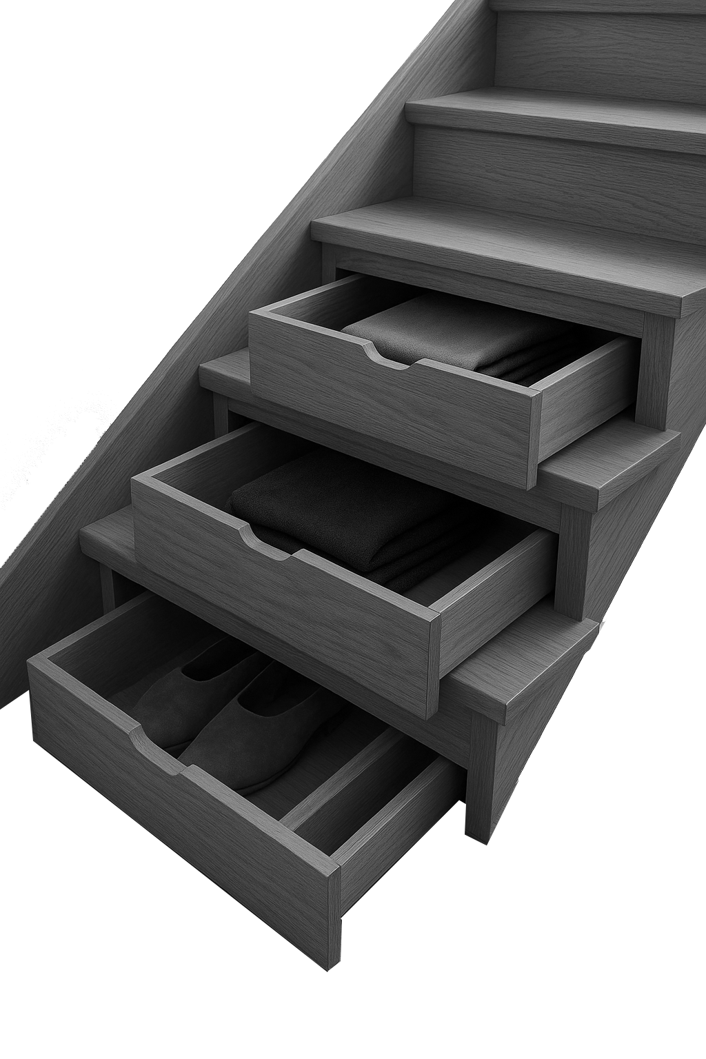  	Hidden drawers stairs 